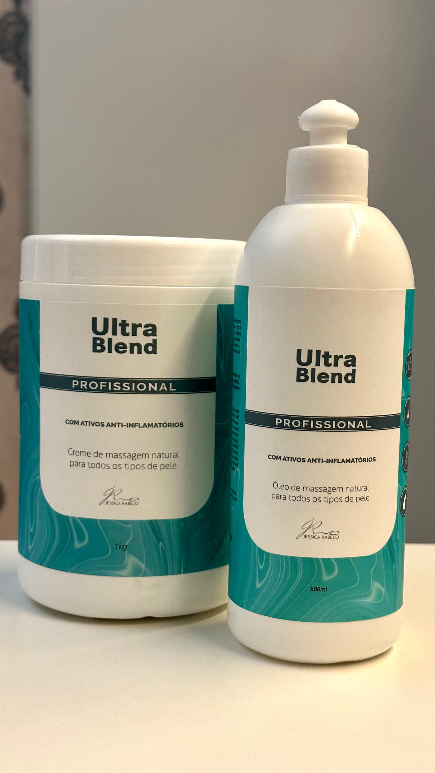 Creme e óleo Ultra Blend Profissional lado a lado